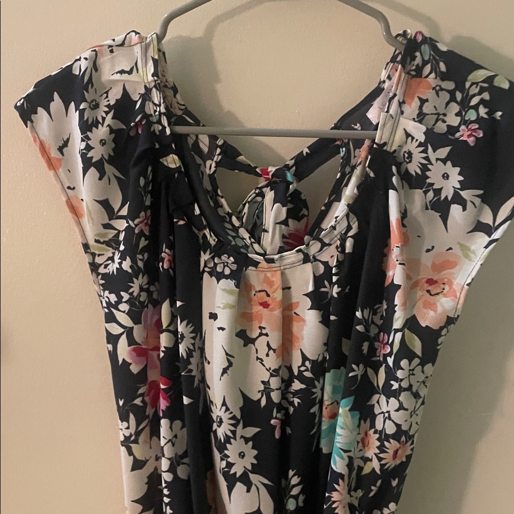 LC Lauren Conrad Navy Floral Mini Dress - Picture 4 of 10